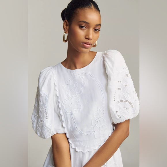 NWT Anthropologie Lovaan Liberty Linen Mini Dress - Picture 2 of 6